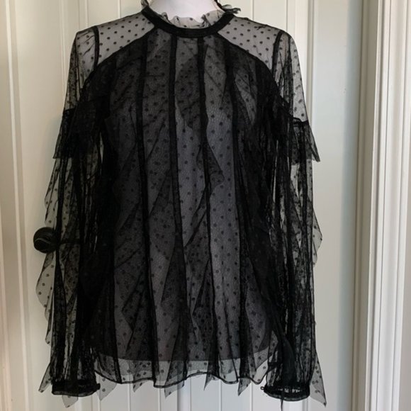 BCBG MAXAZRIA LEORA MESH TOP BLACK COLOR SIZE S $198.00 - Picture 6 of 12